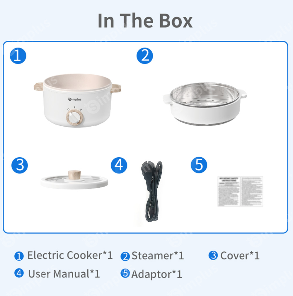 Simplus Electric Cooker Rice Cooker 1.5L Multifunctional Cooker with ...