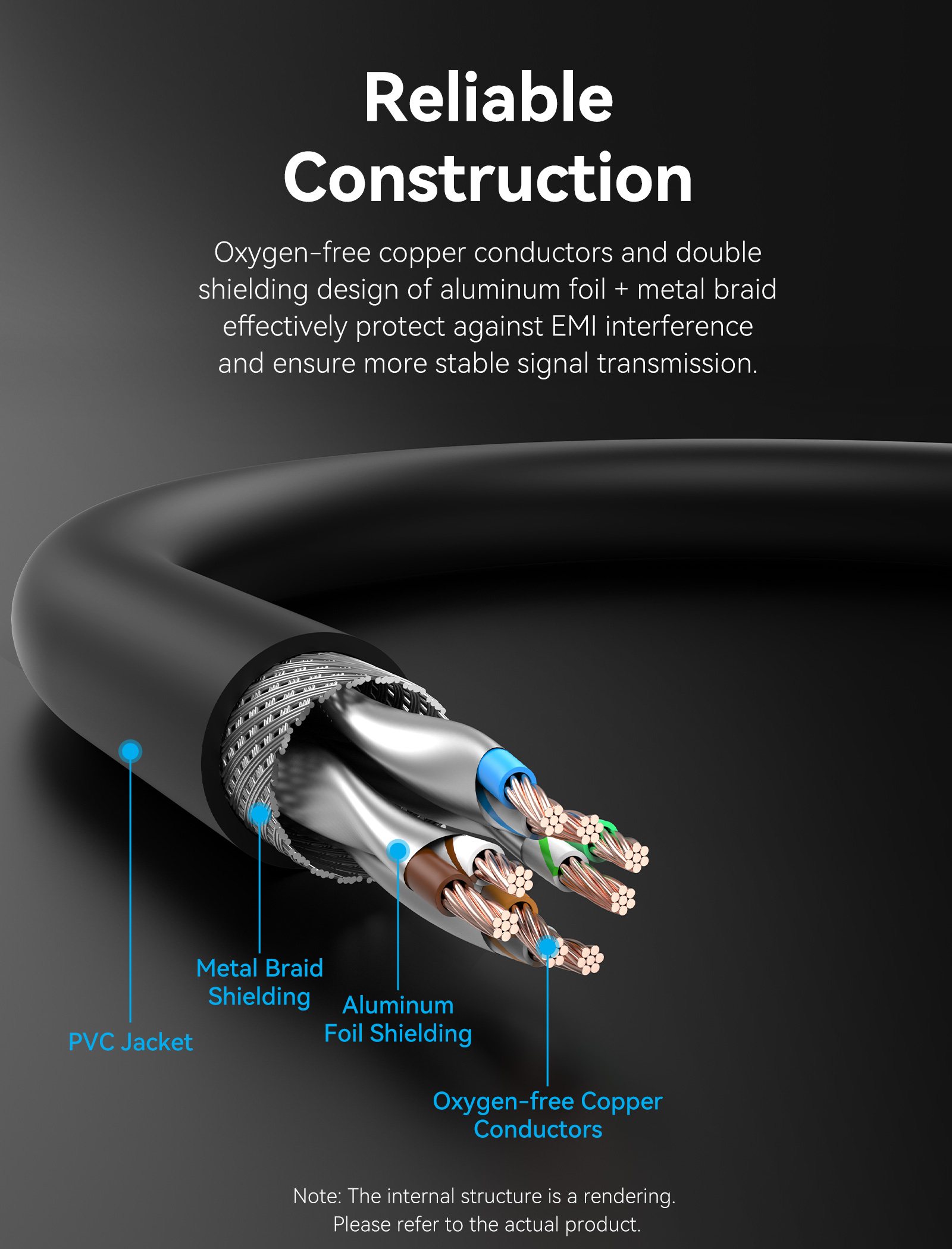 Vention Cat8 SFTP Gaming Ethernet Patch Cable 40Gbps 2000MHz Super ...