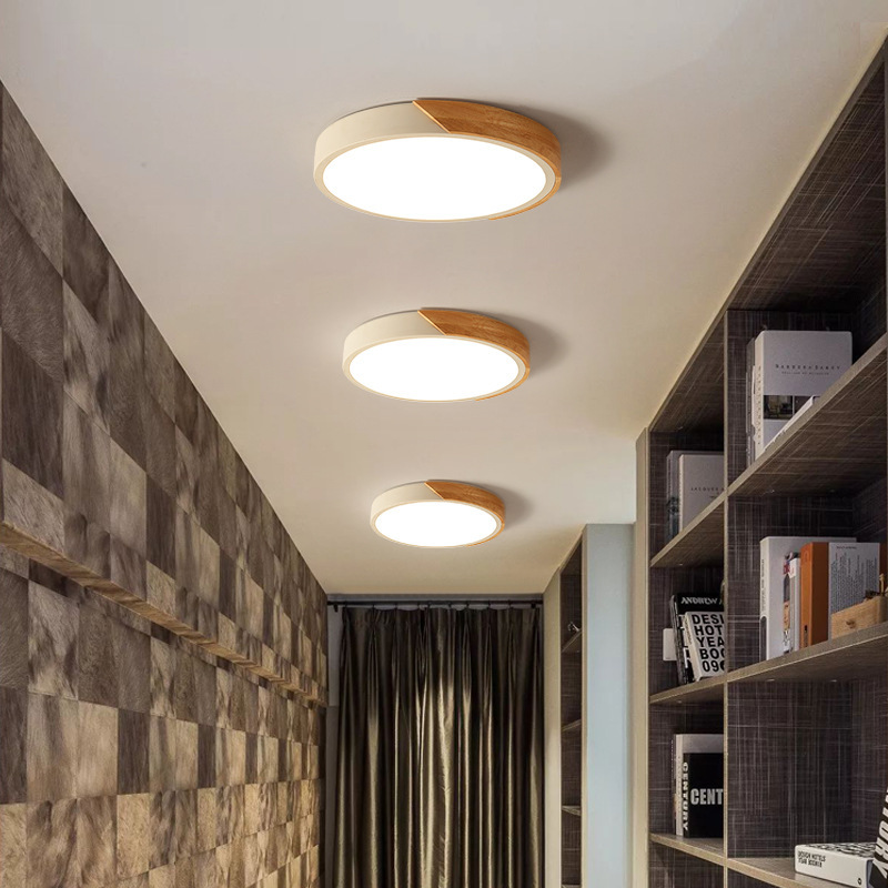 Gogeous Ceiling Led Light With Remote Tri Color Led Ceiling Wooden ...