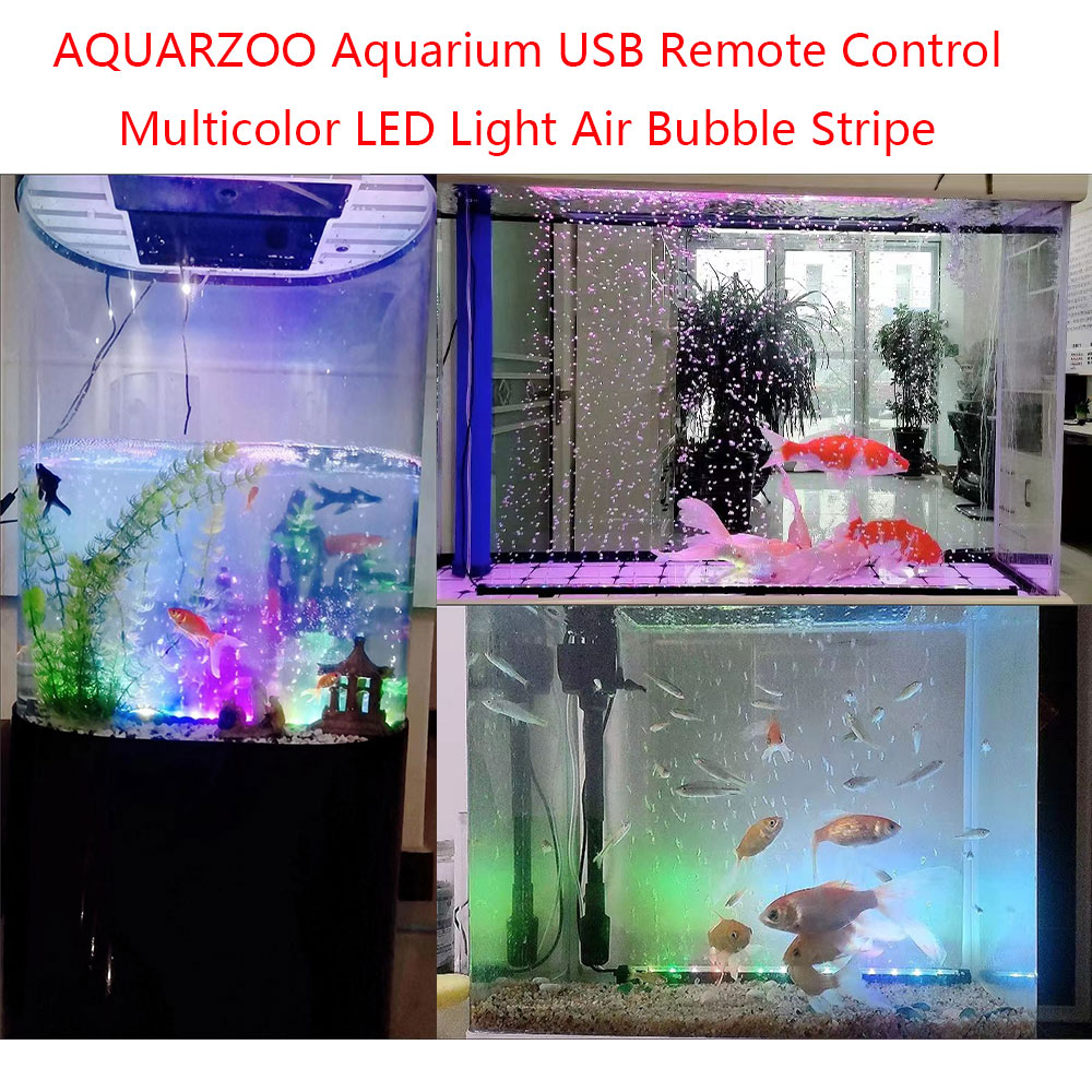 AQUARZOO 15-60cm Aquarium Remote Control Multicolor LED Light Air ...
