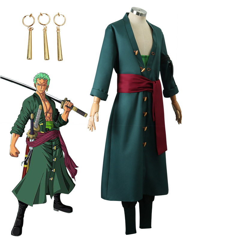 Roronoa Zoro 2nd Cosplay Costume Outfits One Piece Kimono Robe ...