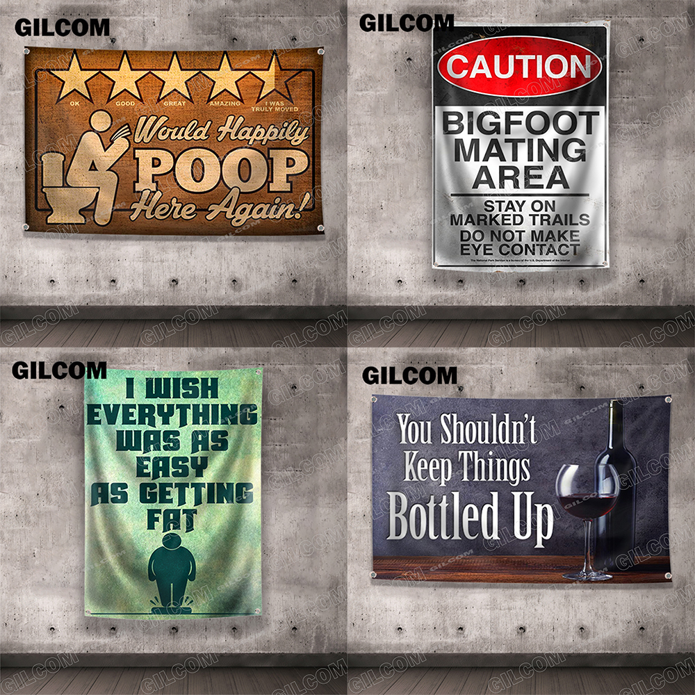 Mandatory Signs Warning Message Rulers Poster Flag Caution Bigfoot ...