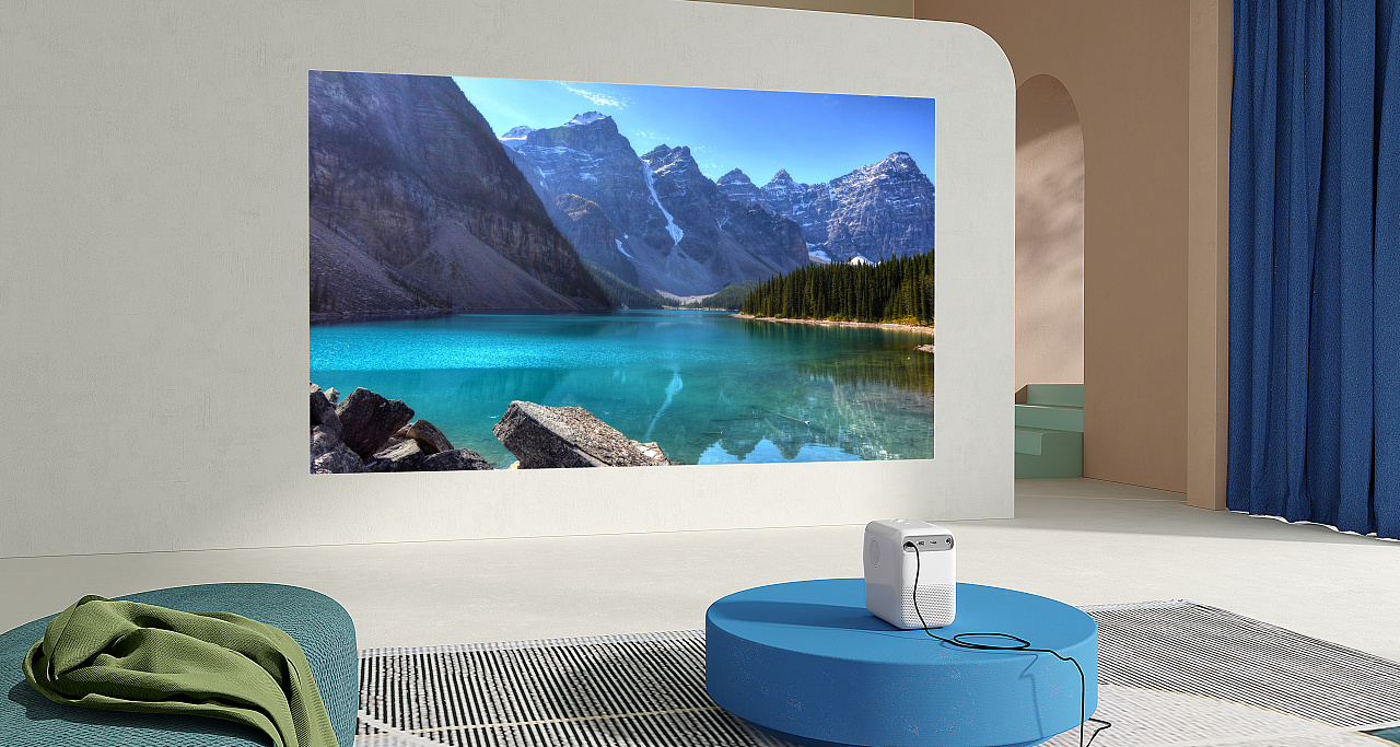 Wanbo 100 Inch Projector Screen Portable Anti-Light Curtain 16:9 ...