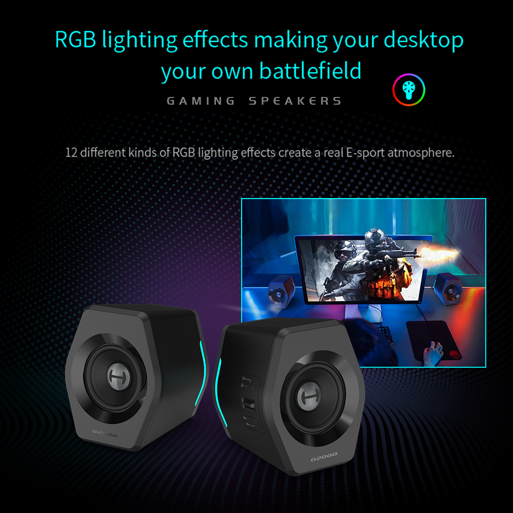 Edifier G2000 Speaker RGB Led 2.0 Gaming Bluetooth Speakers with USB ...