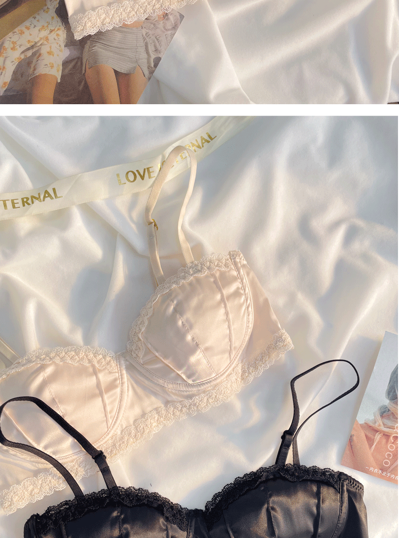 Green Sea Shells/Summer Thin Lace Satin Girls Underwear Half Cup Small ...