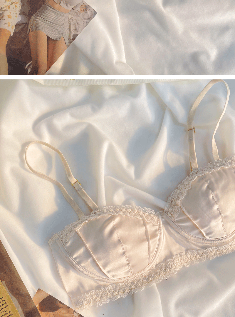 Green Sea Shells/Summer Thin Lace Satin Girls Underwear Half Cup Small ...