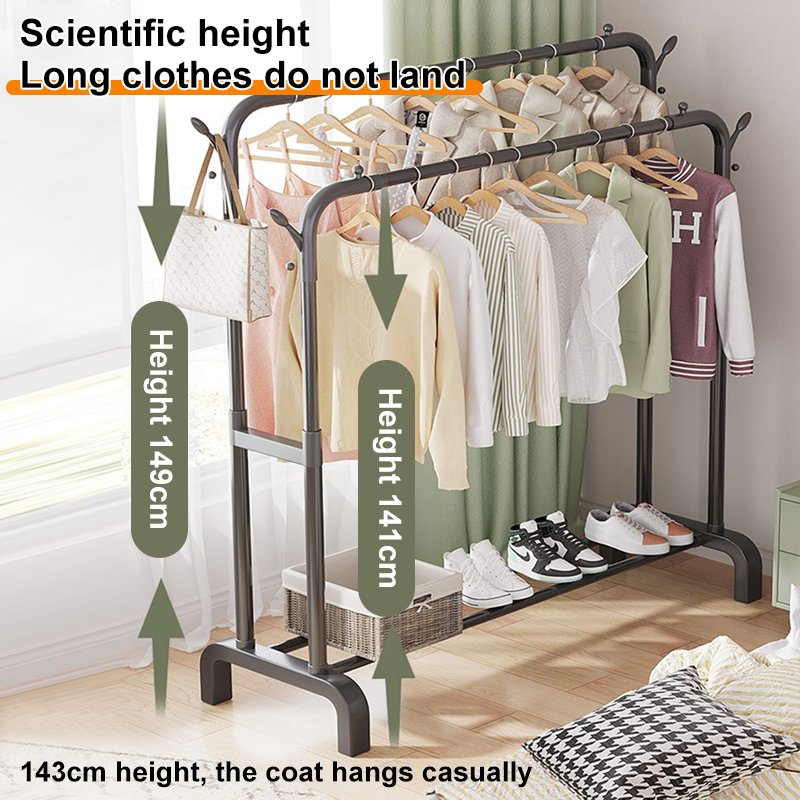 Floor Standing Sampayan Clothes Rack Stand Double Rod Clothing Rack ...