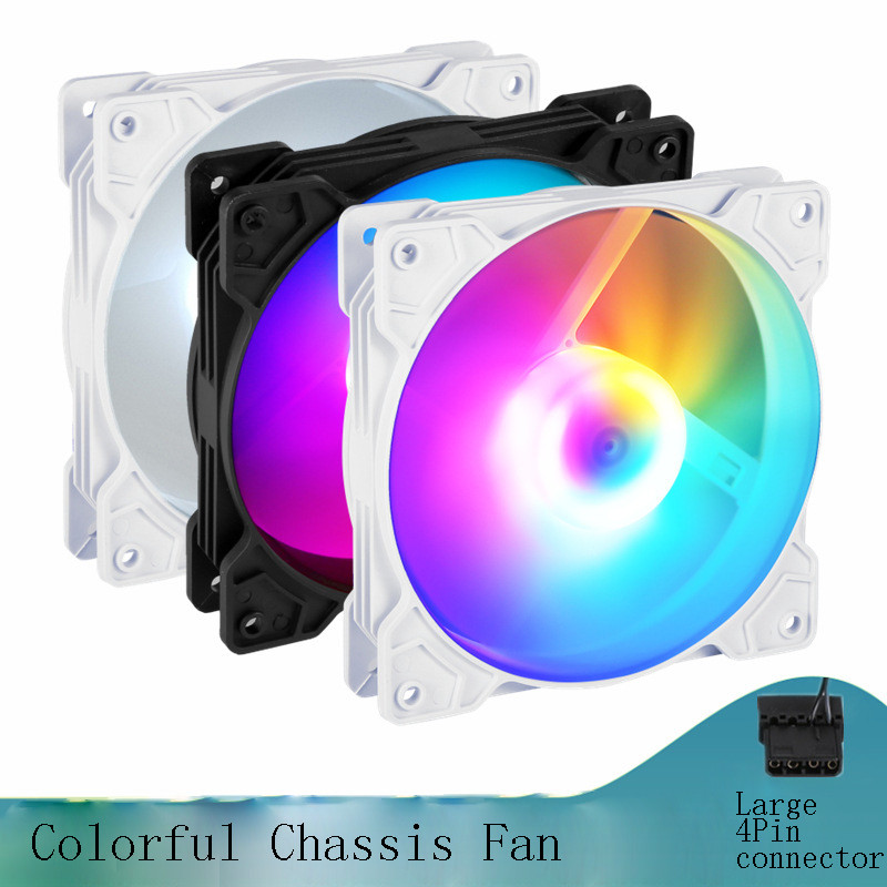 120 mm Fan RGB Case Fans CPU Cooler Radiator Silent PWM 4PIN 150W For ...