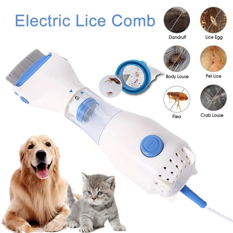 Electric Pet Lice Remover Puppy Dog/Cat Head Cleaner Flea Removal Brush