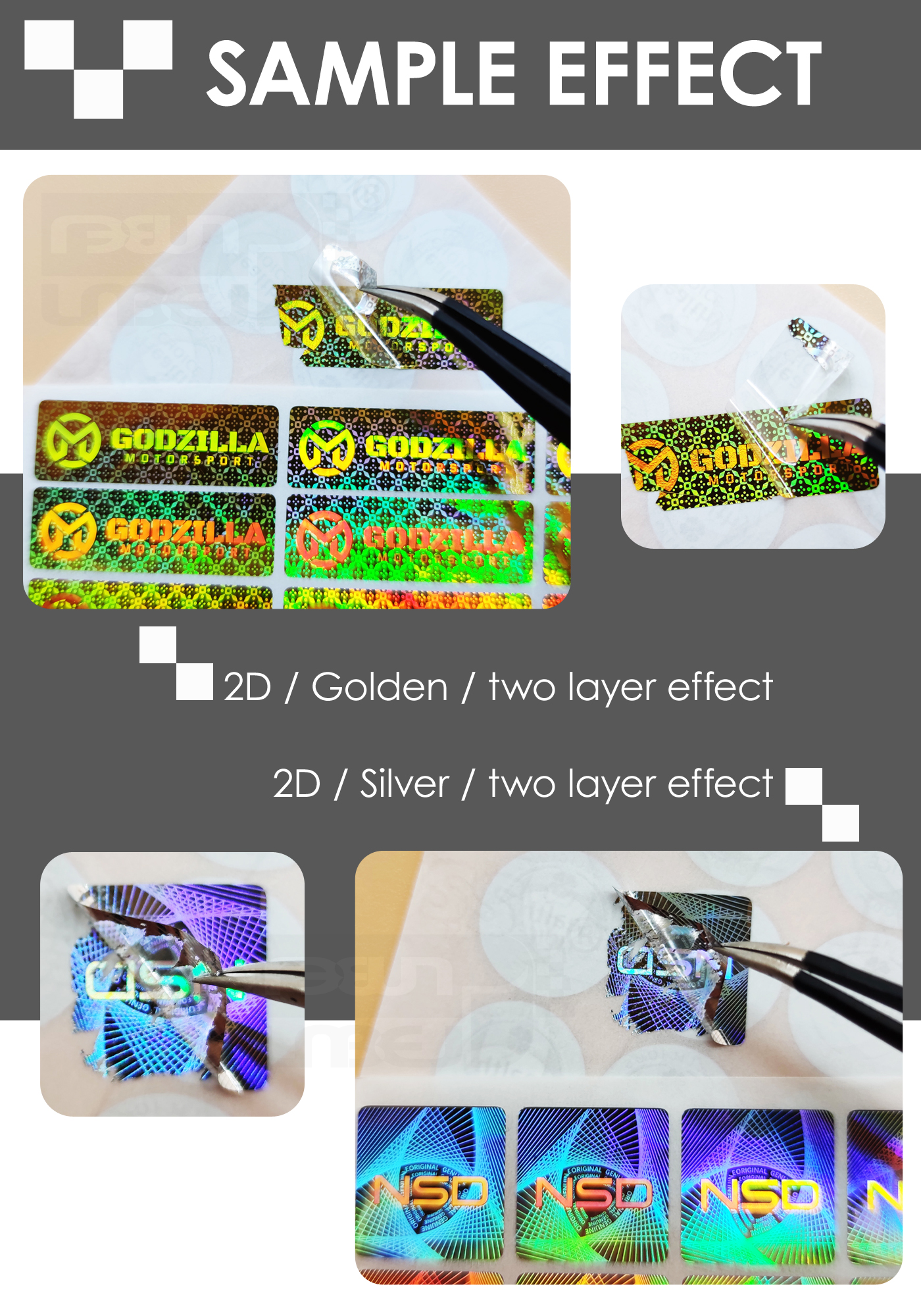 customized warranty void sticker 3D hologram original sticker security ...