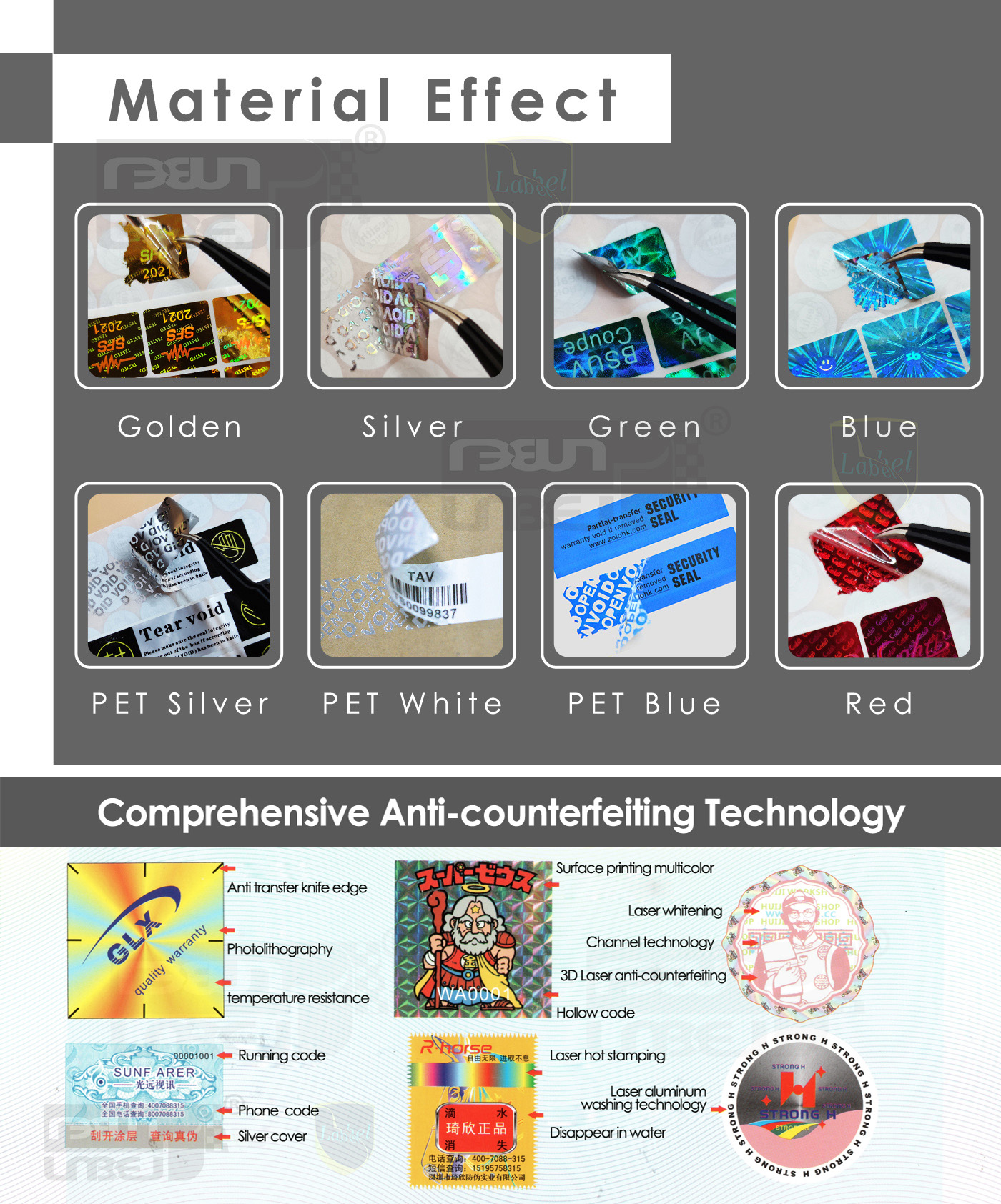 customized hologram sticker disposable authentic original sticker void ...