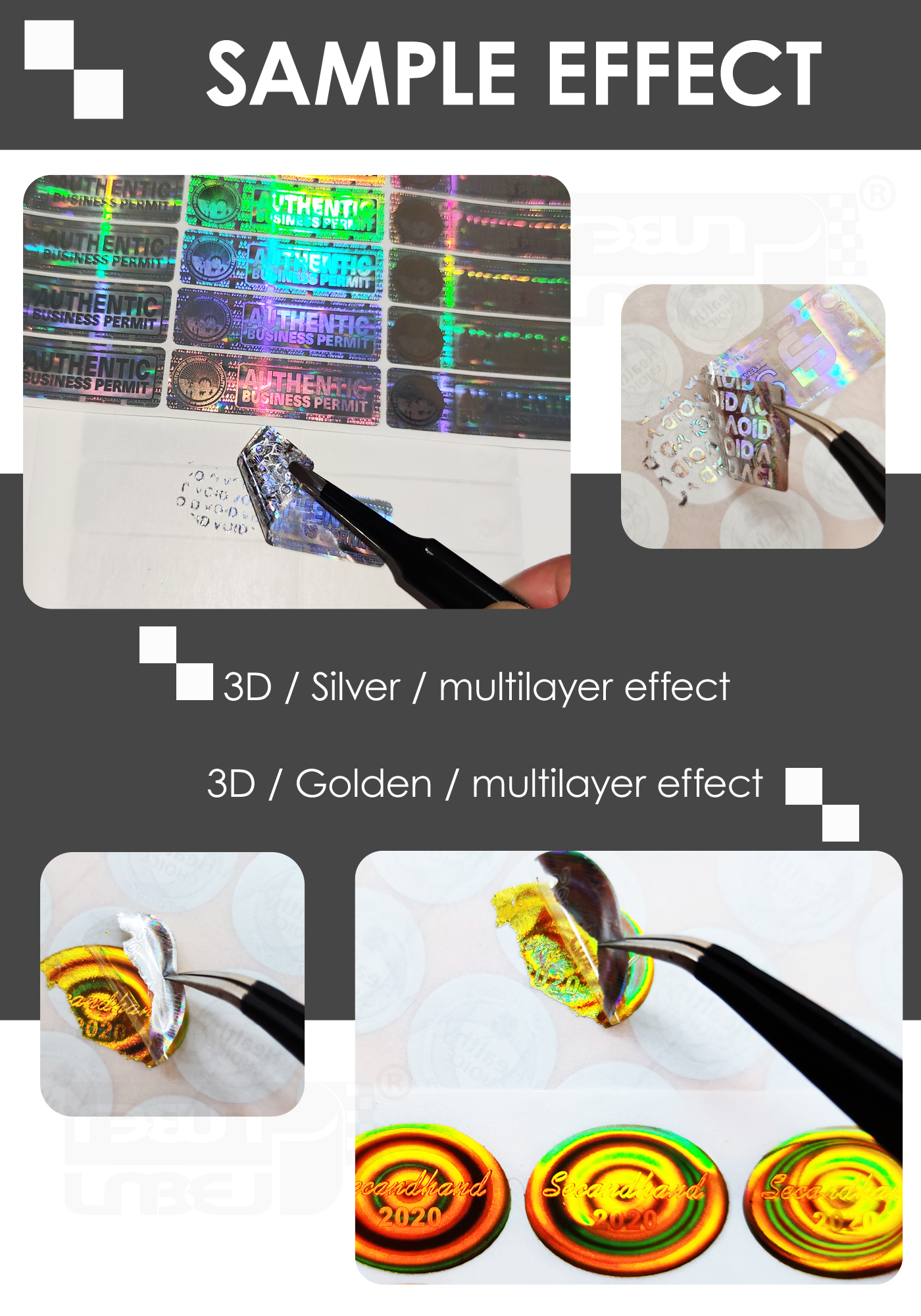 customized hologram sticker disposable authentic original sticker void ...