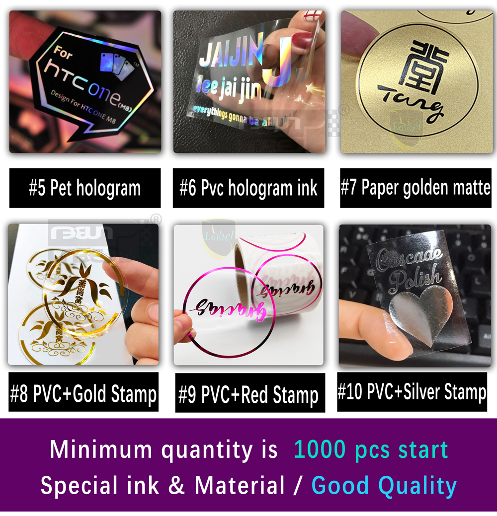 personalized die cut golden ink stamp sticker glossy bottle tag vinyl ...