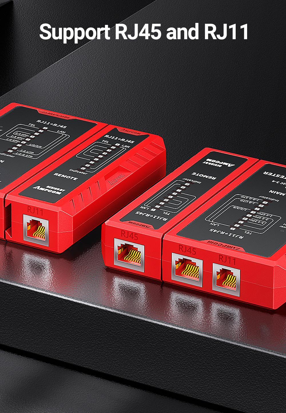AMPCOM Updated Network Cable Tester LAN Cable Test Network Cable Tool
