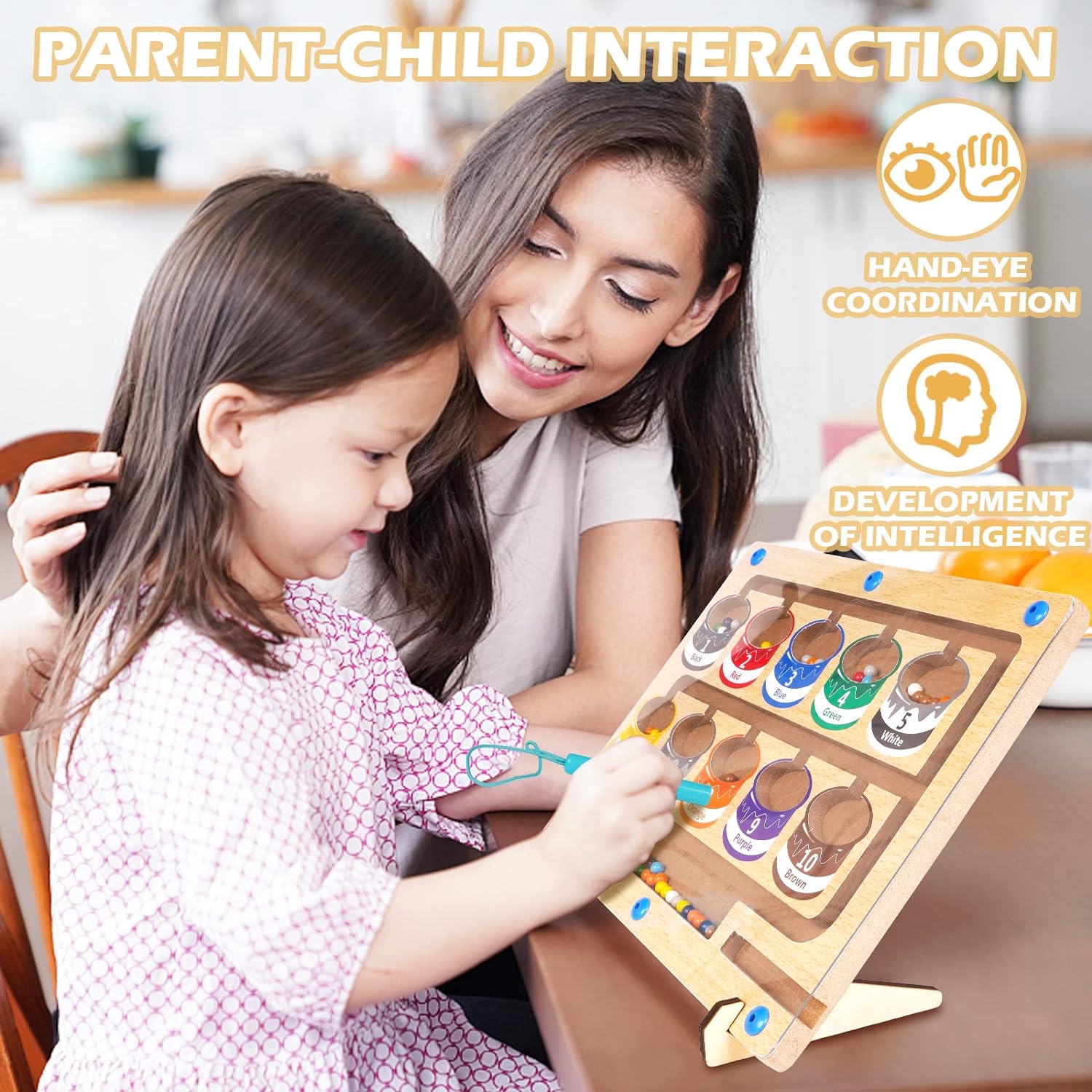 Magnetic Color and Number Maze -Montessori Fine Motor Skills Toys for ...