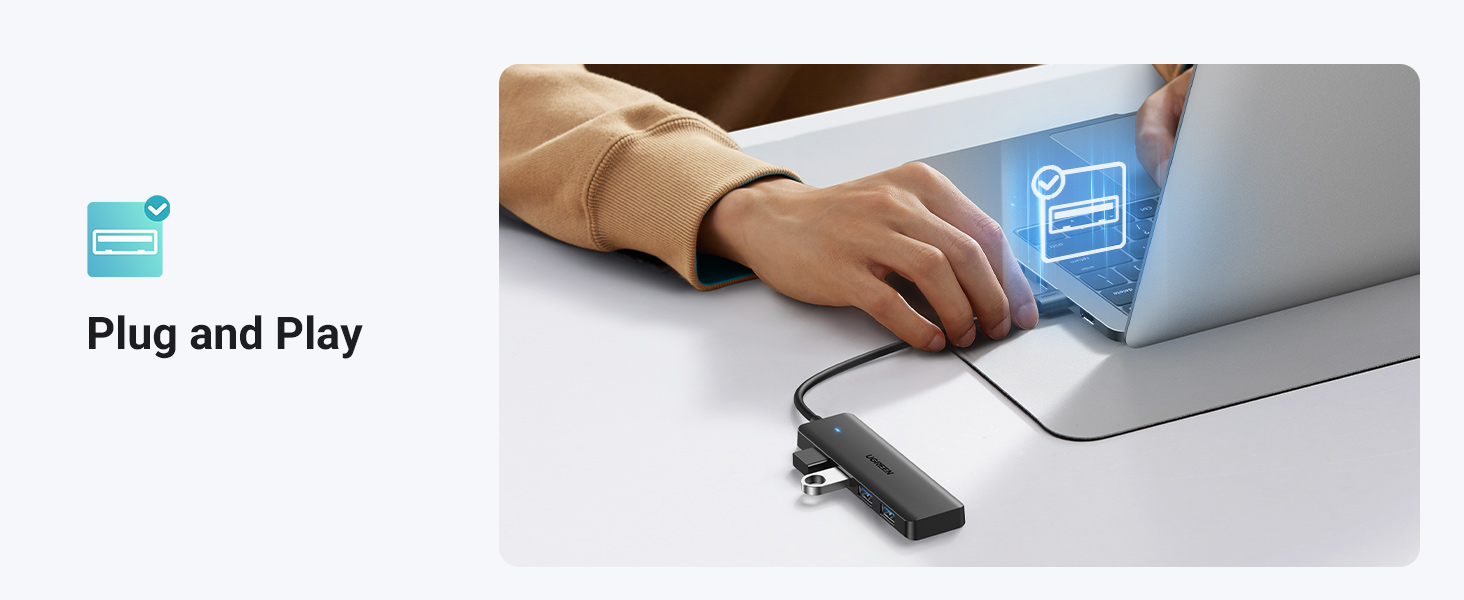 UGREEN USB 3.0 Hub 4 Ports USB A Splitter Ultra-Slim USB Expander for ...
