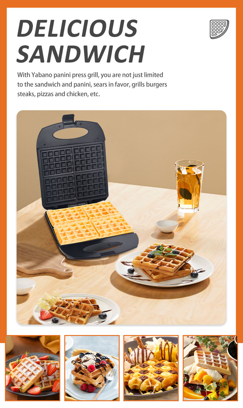 INHDBOX Waffle Maker Electric big 1400W Waffle Maker Non Stick Waffle