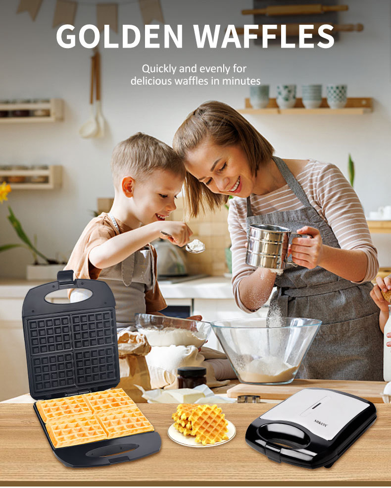 INHDBOX Waffle Maker Electric big 1400W Waffle Maker Non Stick Waffle