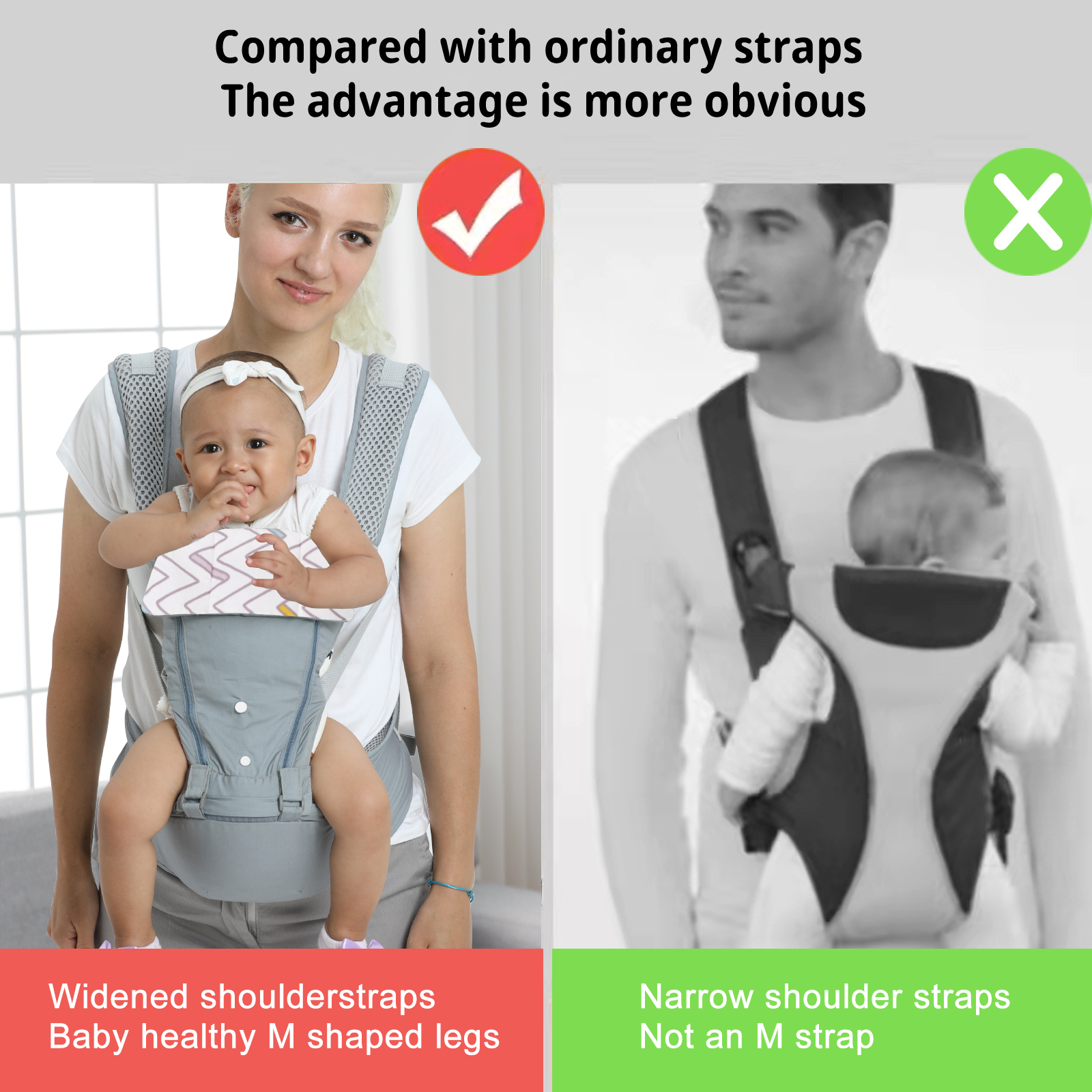CUBY Baby Carrier, Baby Carrier with Hip Seat 6 in 1 Baby Carrier from ...
