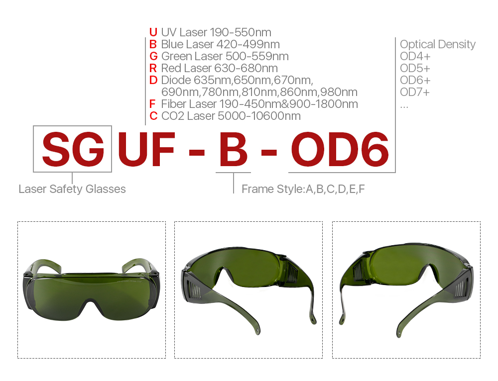 Laserschutzbrille F29.P1L09.1001 mit Laserschutzfassung F29
