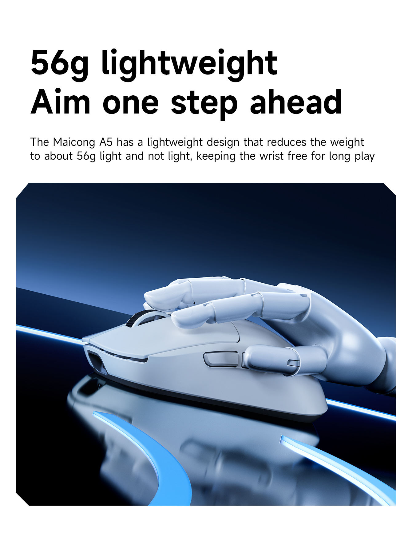 Mchose A5 Lightweight wired+2.4g+bluetooth mouse 4Khz Esports 26KDPI