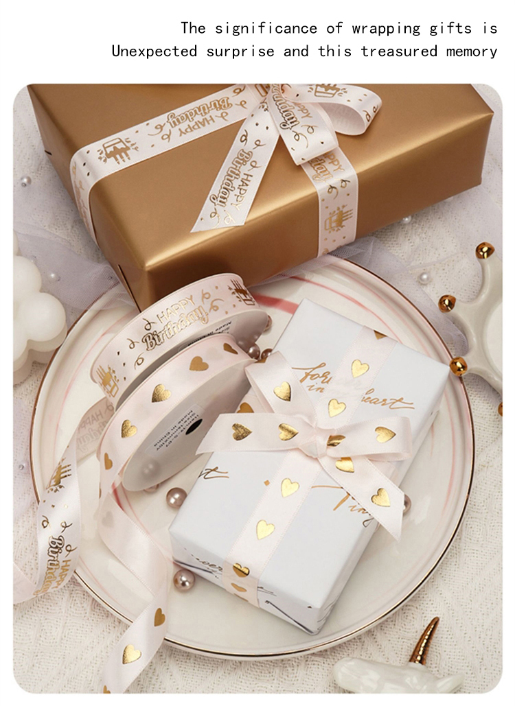 Warm Tender Pink Ribbon Packaging Gift Ribbon Flower Bouquet Cake ...