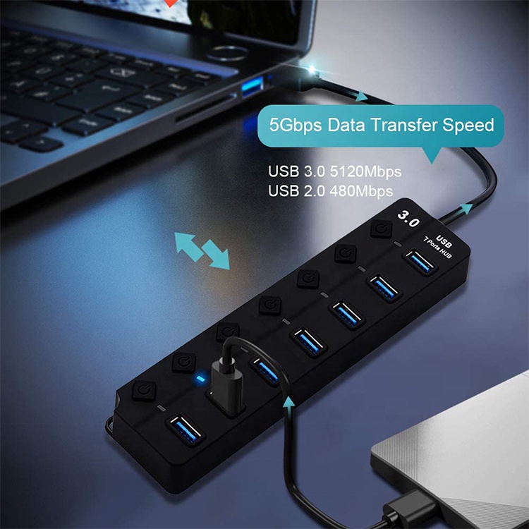 USB3.0 2.0 Adapter Portable USB Multiport Usb Hub 1.2M Cable USB 3.0 ...