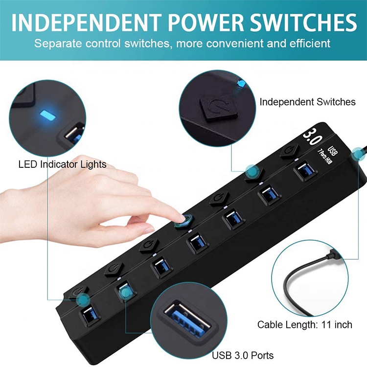 USB3.0 2.0 Adapter Portable USB Multiport Usb Hub 1.2M Cable USB 3.0 ...