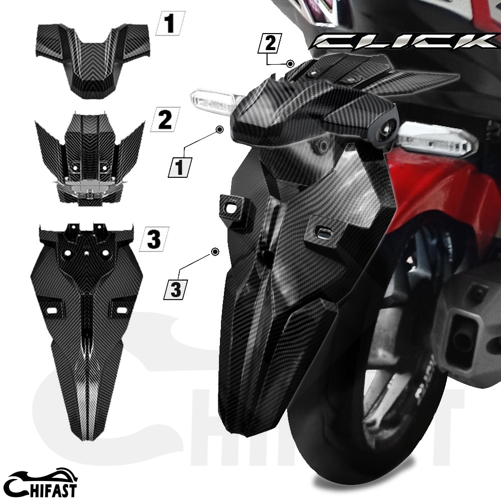 HIFAST Honda Click Rear Fender Cover Garnish 3-In-1 Set Carbon Splash ...