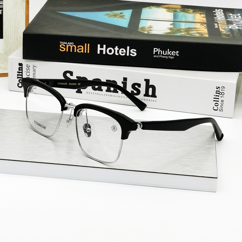 Japanese Design Dual-Use Reversible Lens Titanium and Acetate Fiber ...