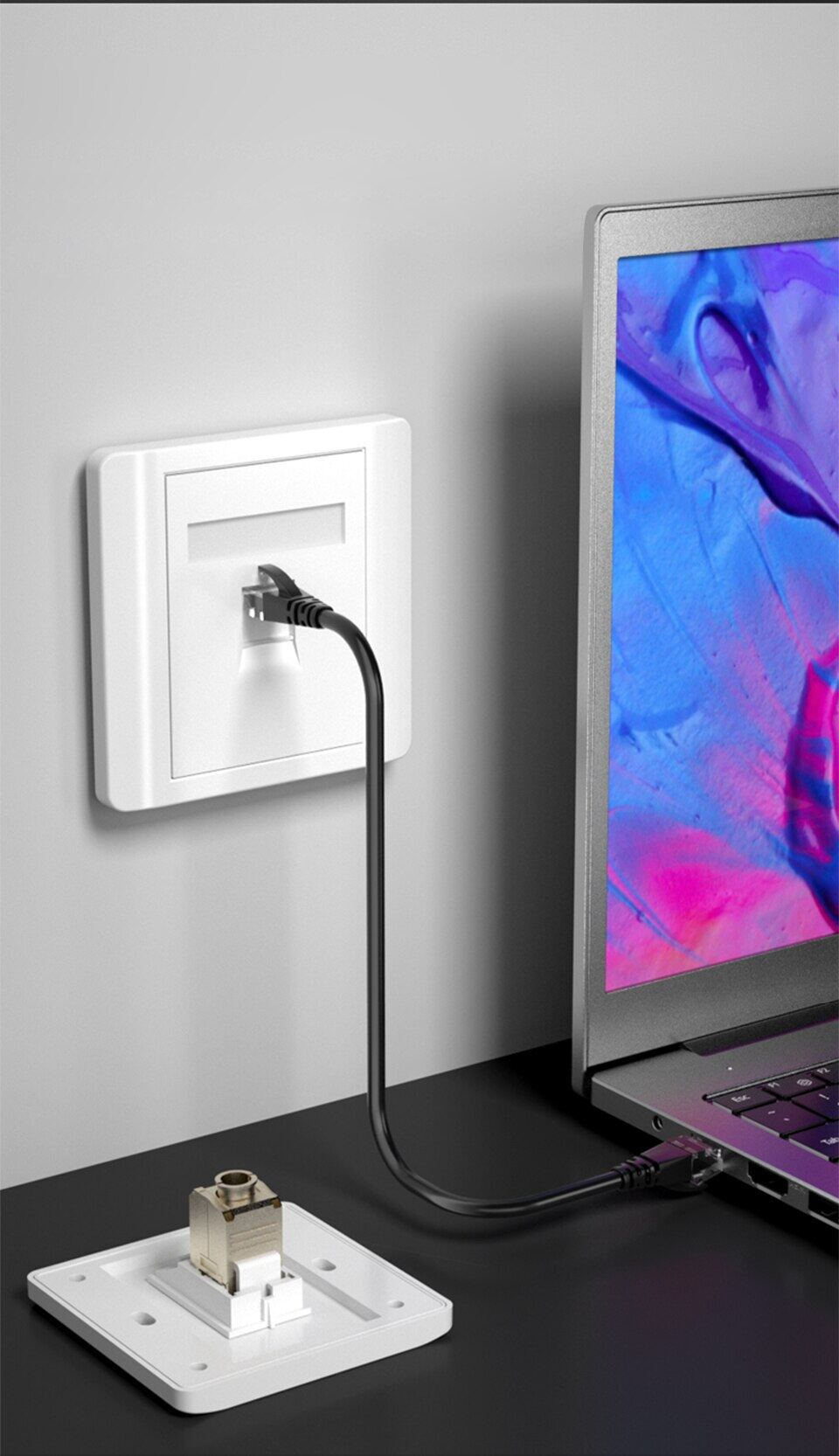 ONTi Keystone Jack Wall Plate 86 Type 1/2/3/4 Port Networking Socket ...