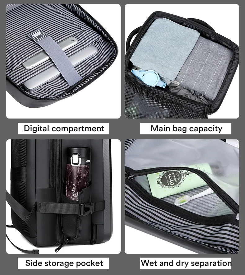 17.3''Hard Shell Backpack Men's Business Laptop Backpack Thickened 50L ...