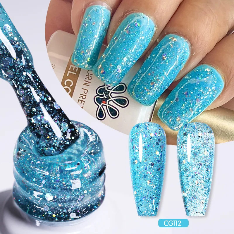 Born Pretty Gel Nail Polish Sparkling Glitter Flakies Christmas Color ...
