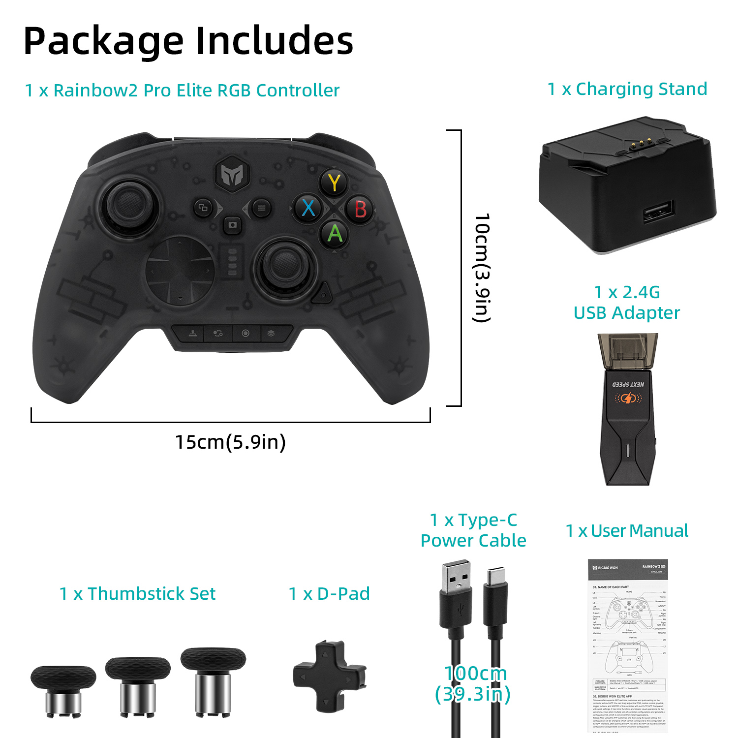 Rainbow 2 Pro Wireless Controller Motion Control, Hall Trigger, ALPS ...