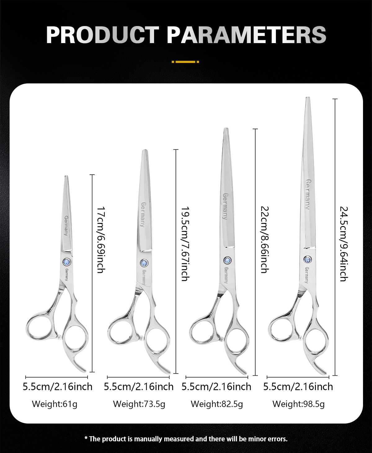 Spot #Germany 6-inch*7-inch*8-inch*9-inch salon hair scissors flat cut ...