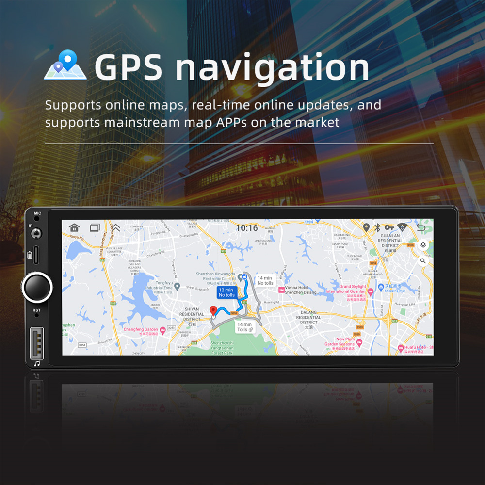 1 Din Android Car Radio Wireless CarPlay Android-Auto Wifi Bluetooth ...