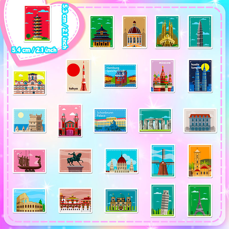 100pcs World Famous Travel Stickers Waterproof Sticker Set for Water ...