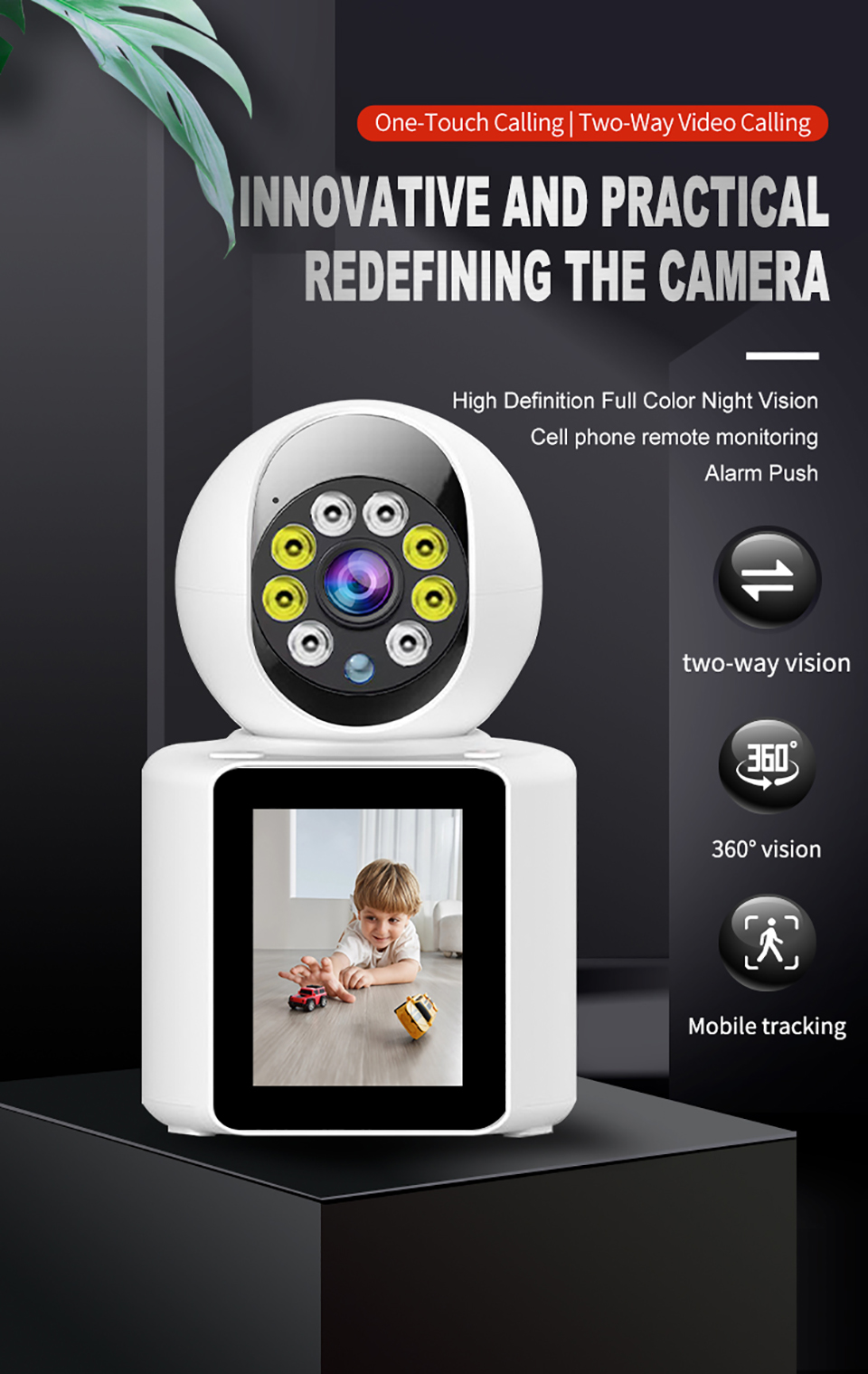 CCTV Home 2.0MP Video Call PTZ IP Camera WiFi Baby Monitor Pedestrian ...