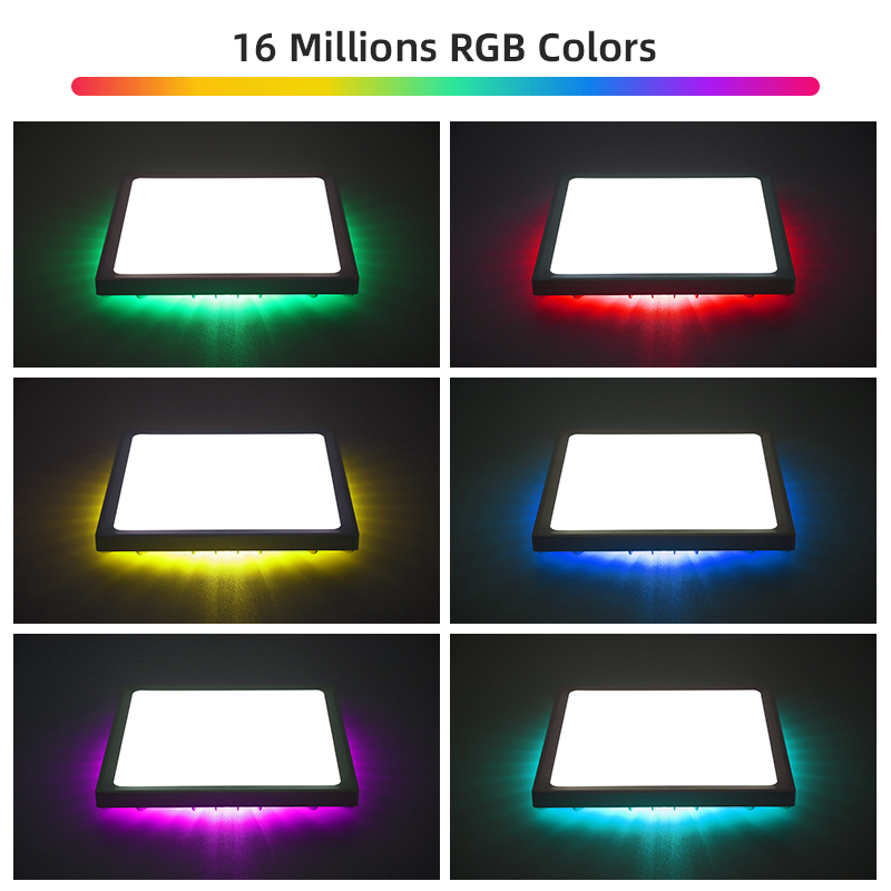 New Square Ceiling Light 28W RGB Backlight Dimmable LED RGB with Remote ...