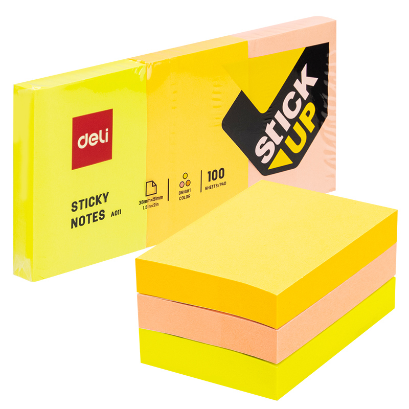 Deli EA01103 Sticky Notes 38×51mm Memo Pad 100Sheets | Shopee Philippines