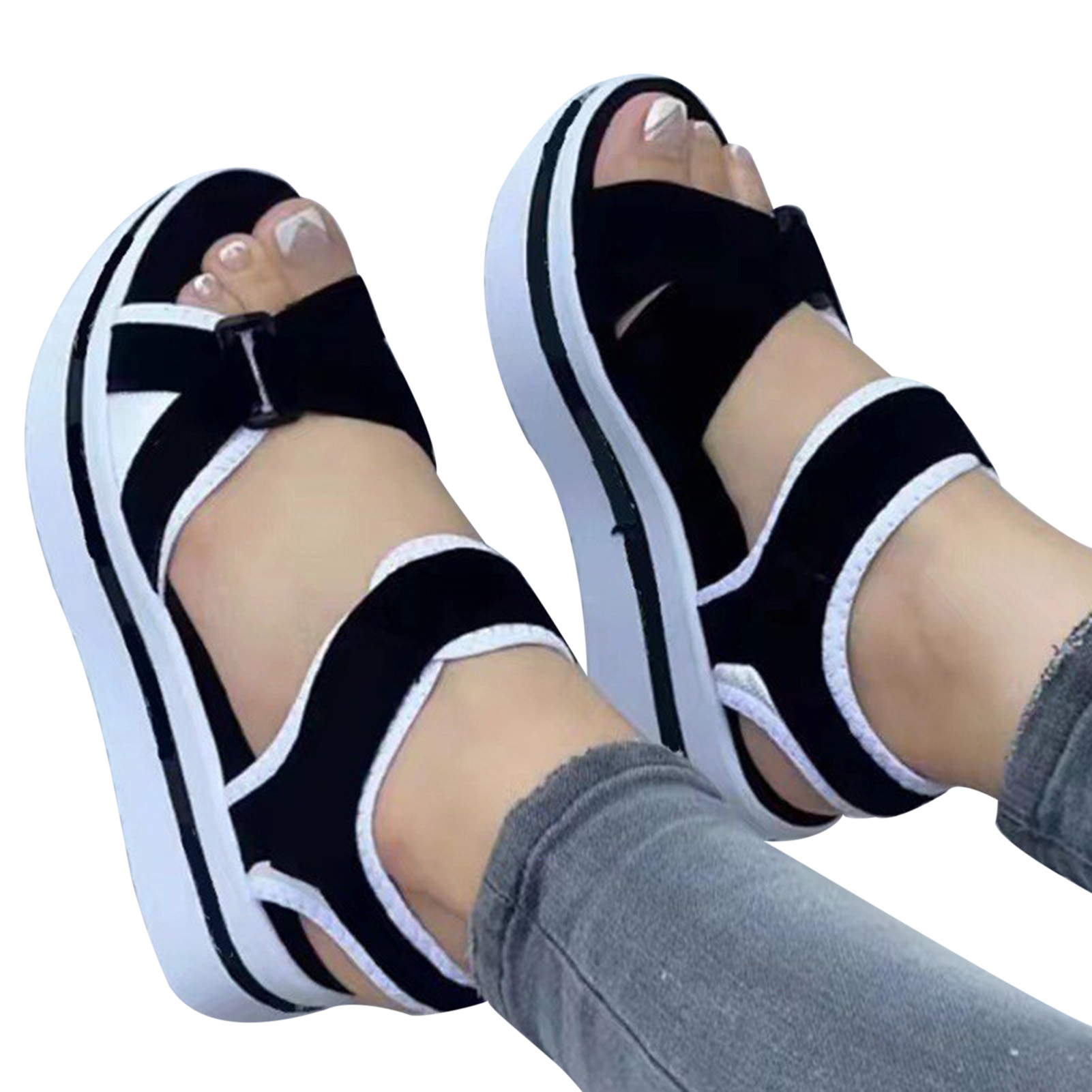 [Ready Stock] Women Open Toe Causal Sandals without Grinding Feet ...