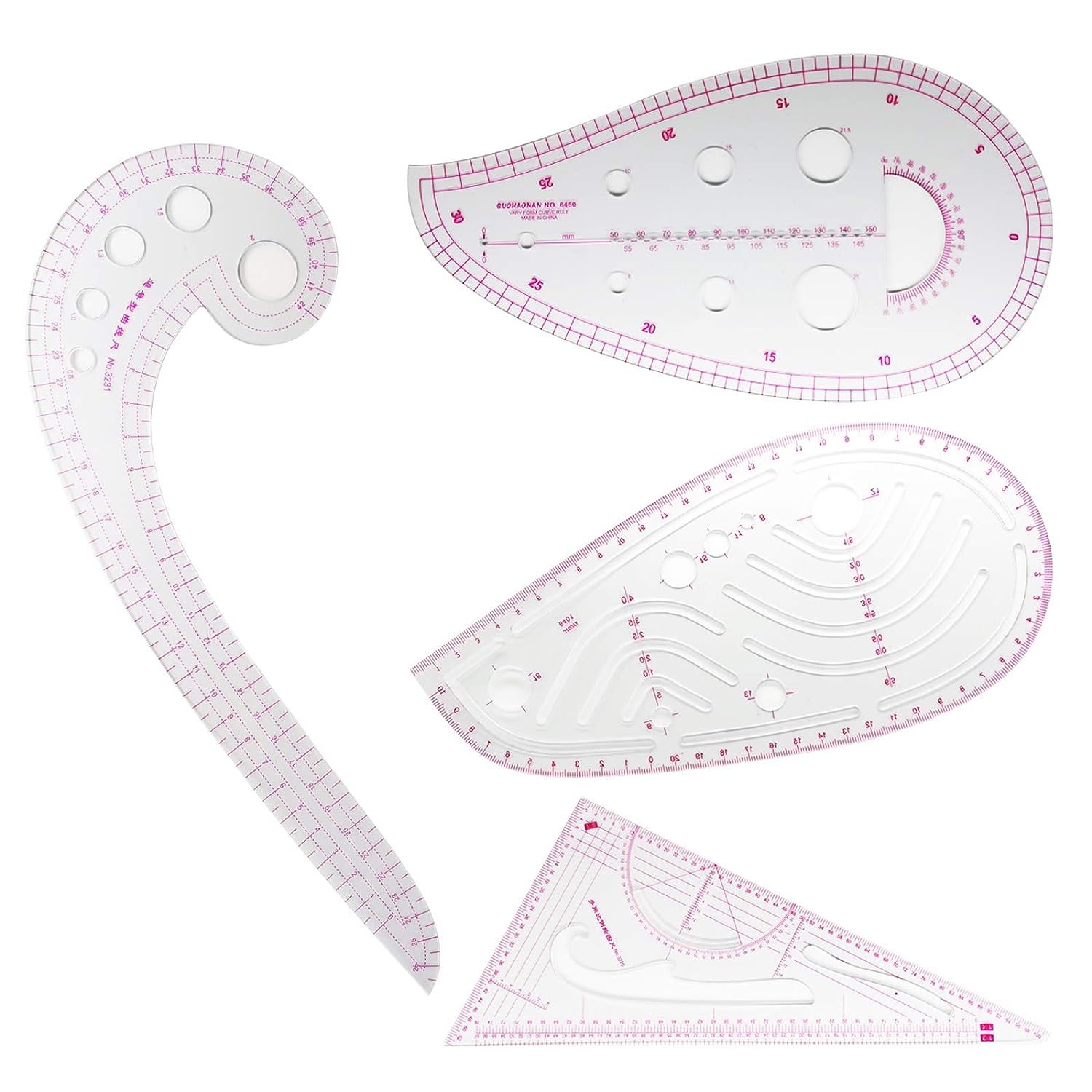 Fashion Clear Metric Sewing Ruler Set, French Curve Pattern Making ...
