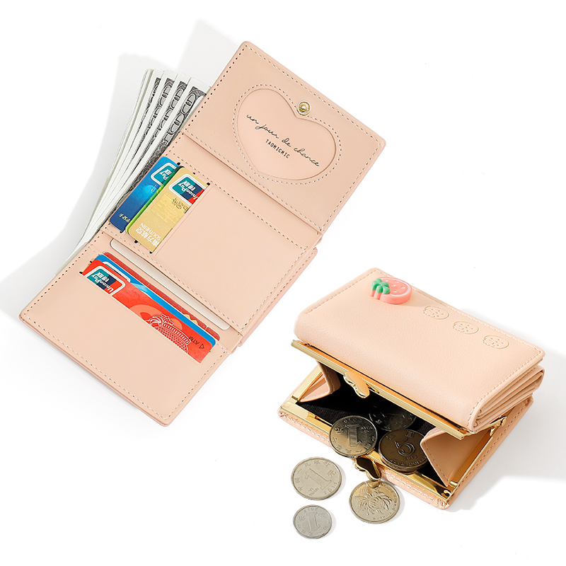 SeaGloca New Korean Fashion Simple Sweet PU Tri-fold Short Wallet For ...