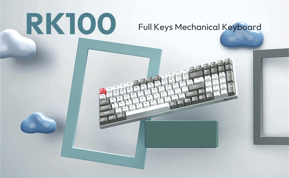 RK ROYAL KLUDGE RK100 Carbon 100 keys Wireless Hot Swappable Mechanical ...