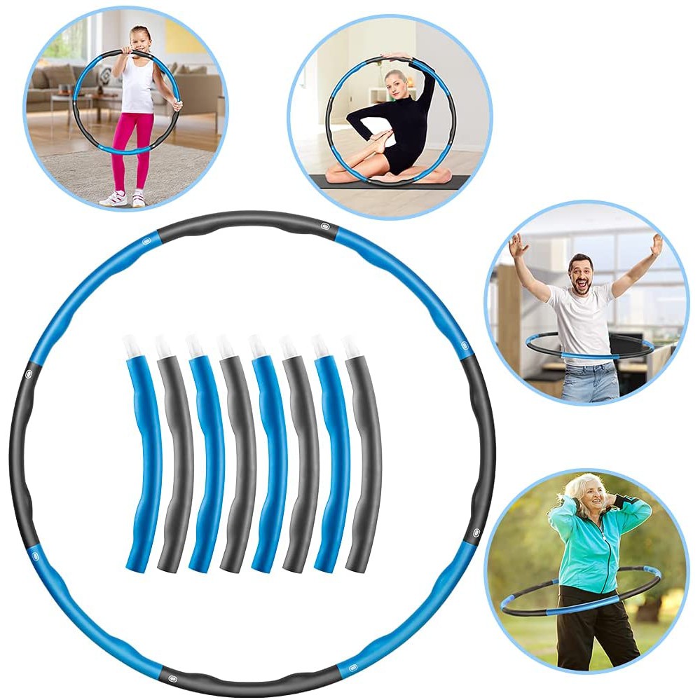 8-Section Foam Plastic Hula Hoop Fitness Belly Tuck Vest Line Removable ...