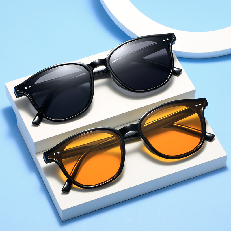 COD New Korean Fashion Retro Orange Yellow Lens Sunglasses Women Men's ...
