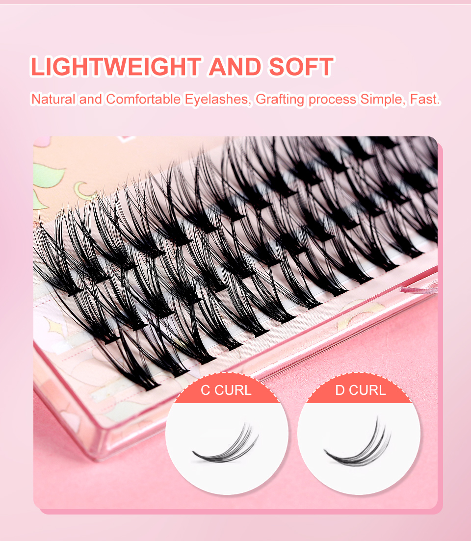 ANJOSIRMA 60 Clusters Lashes Curl Volume Individual Lashes Extensions ...