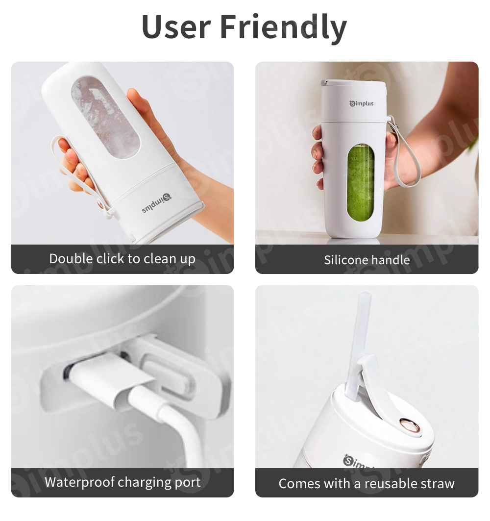 Simplus Portable Juicer Blender Fruit Juice Mixer USB Rechargeable ...