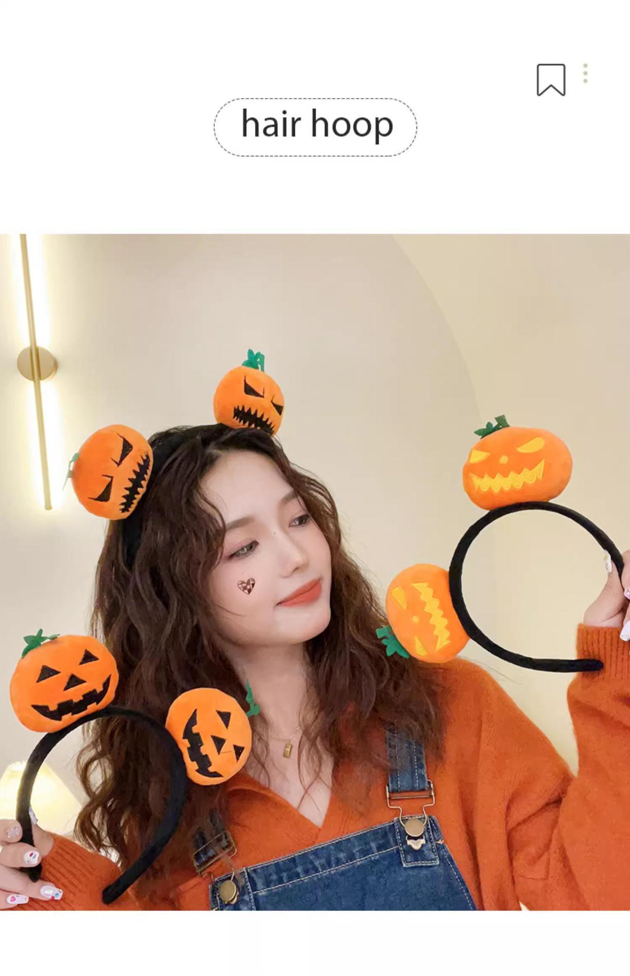 Halloween headband Halloween pumpkin head, cartoon skull head wear