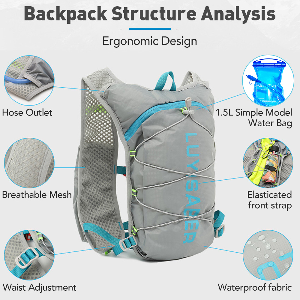 Breathable Hydration Vest Trail Running Backpack Lightweight Male